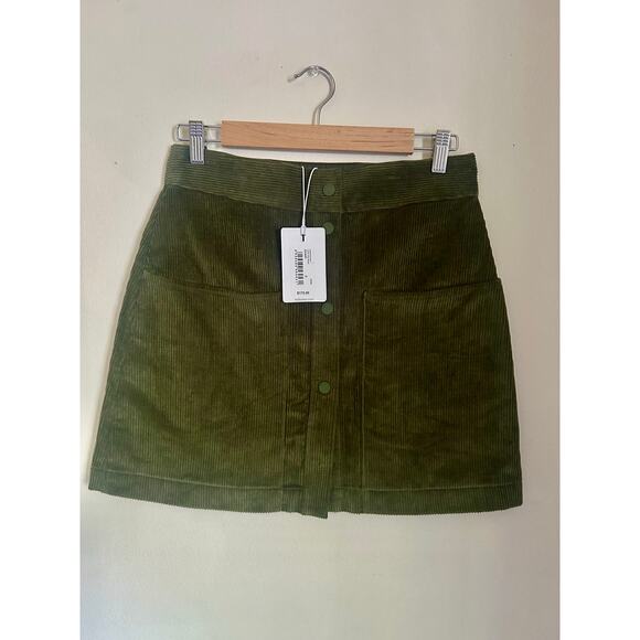 TED BAKER NWT OMARAH CORDUROY MINI SKIRT SIZE 2 (sold as is read description) - Picture 1 of 8